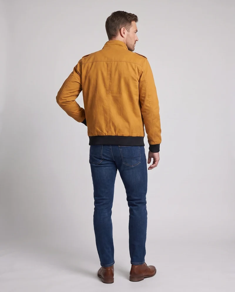 Herrenkurze Jacke im Aviatorklook mit thermo Teddyfutter und Schulterpaspelung Nord Taschen