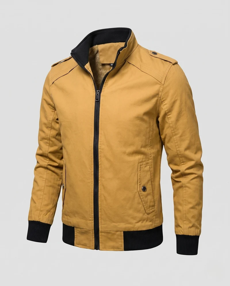 Herrenkurze Jacke im Aviatorklook mit thermo Teddyfutter und Schulterpaspelung Nord Taschen
