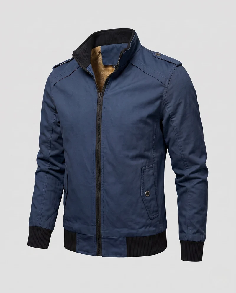 Herrenkurze Jacke im Aviatorklook mit thermo Teddyfutter und Schulterpaspelung Nord Taschen
