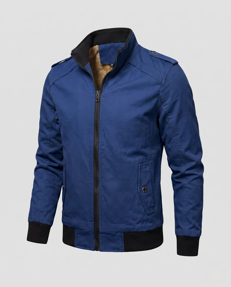 Herrenkurze Jacke im Aviatorklook mit thermo Teddyfutter und Schulterpaspelung Nord Taschen