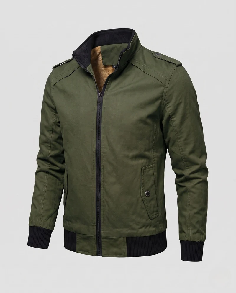 Herrenkurze Jacke im Aviatorklook mit thermo Teddyfutter und Schulterpaspelung Nord Taschen