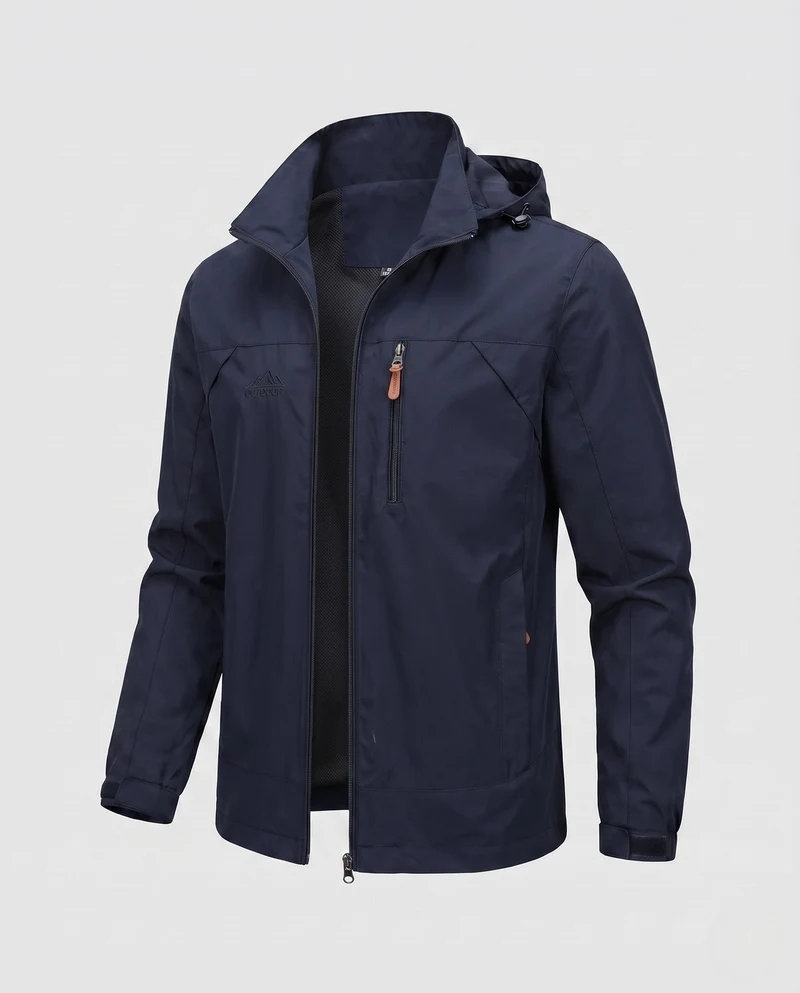 Herrenleichter urbaner Zip-Blouson mit Brustreißverschluss und elastischen Bündchen Nord Taschen