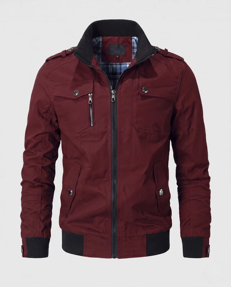 Herren Short Blouson Canvas Field Blouson im Utility-Stil mit hochstehendem Kragen Nord Taschen