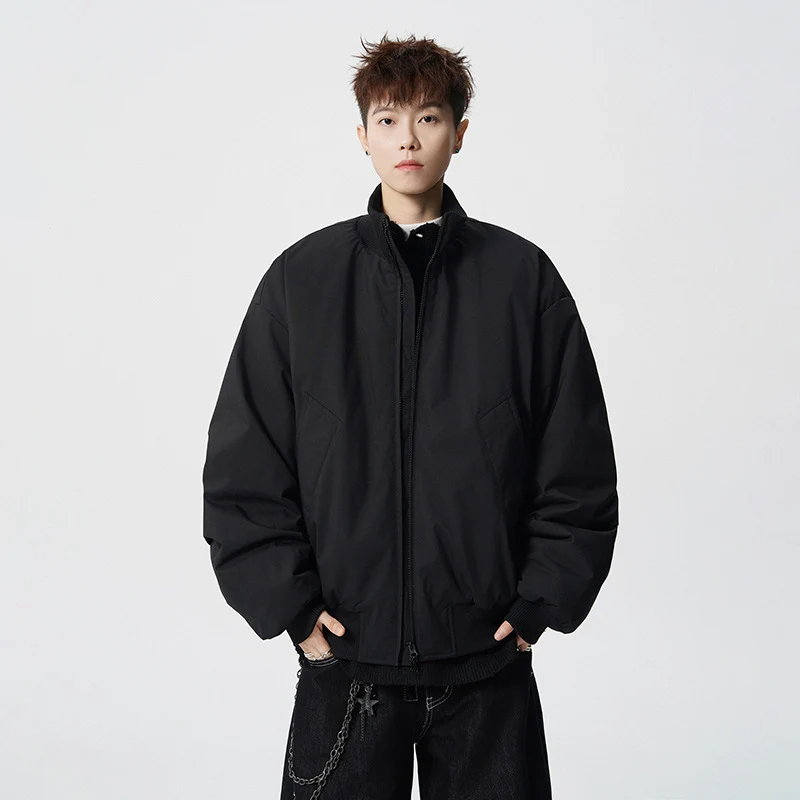 Herren Oversized Bomberjacke mit wattierter Füllung und geripptem Saum Nord Taschen