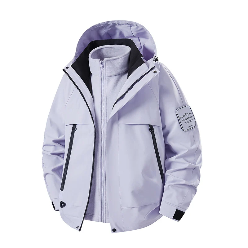 Herren multifunktionale Wasserfeste Softshell-Regenjacke mit abnehmbarer Fleece-Innenjacke Nord Taschen
