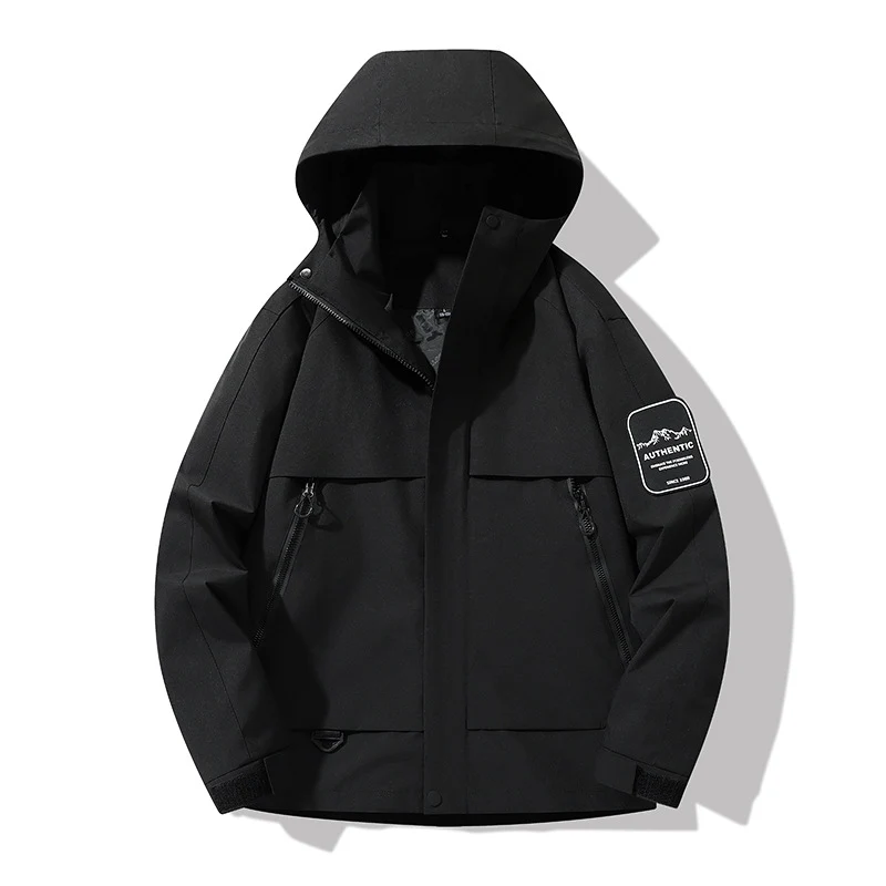 Herren multifunktionale Wasserfeste Softshell-Regenjacke mit abnehmbarer Fleece-Innenjacke Nord Taschen