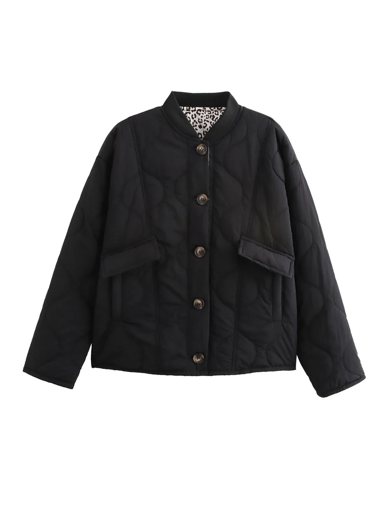 Damen Wattierte Kurzjacke im Boxy‑Schnitt mit Stehkragen und Pattentaschen Nord Taschen