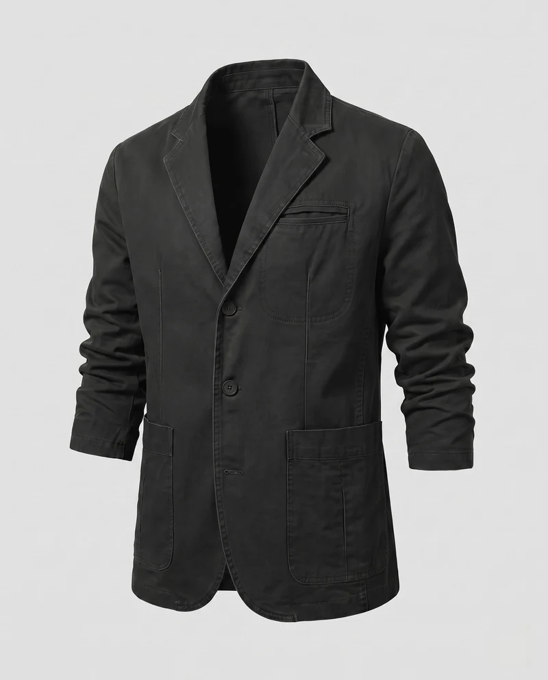 Herren Canvas Blazer im Field-Stil mit aufgesetzten Taschen und lässigem Schnitt Nord Taschen