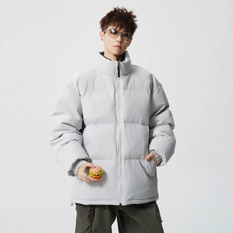 Herren Kurz geschnittene Oversize Steppjacke mit hohem Kragen Nord Taschen