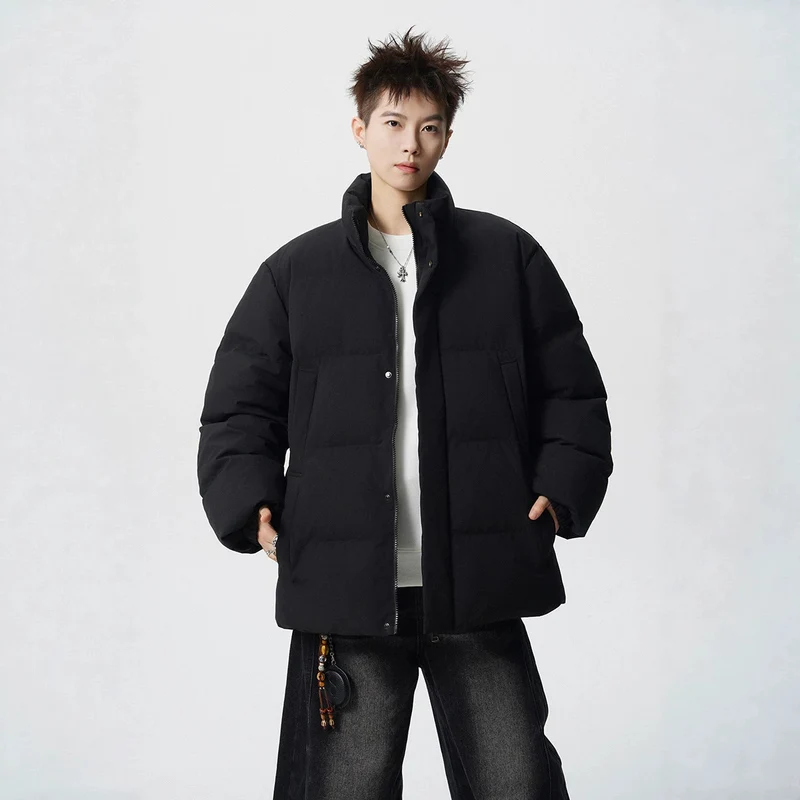 Herren Kurz geschnittene Oversize Steppjacke mit hohem Kragen Nord Taschen