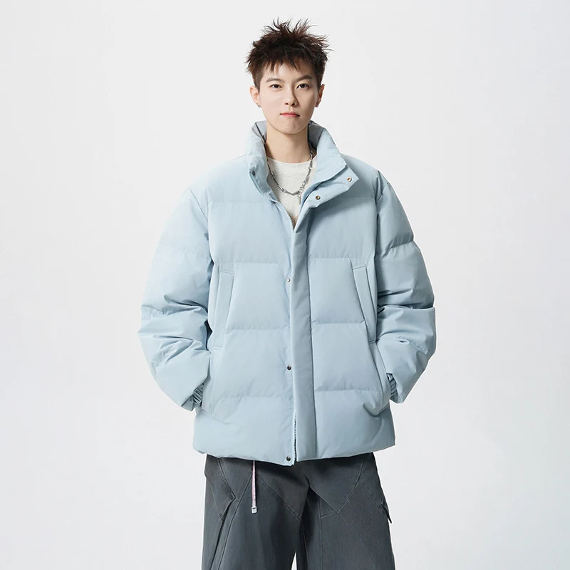 Herren Kurz geschnittene Oversize Steppjacke mit hohem Kragen Nord Taschen