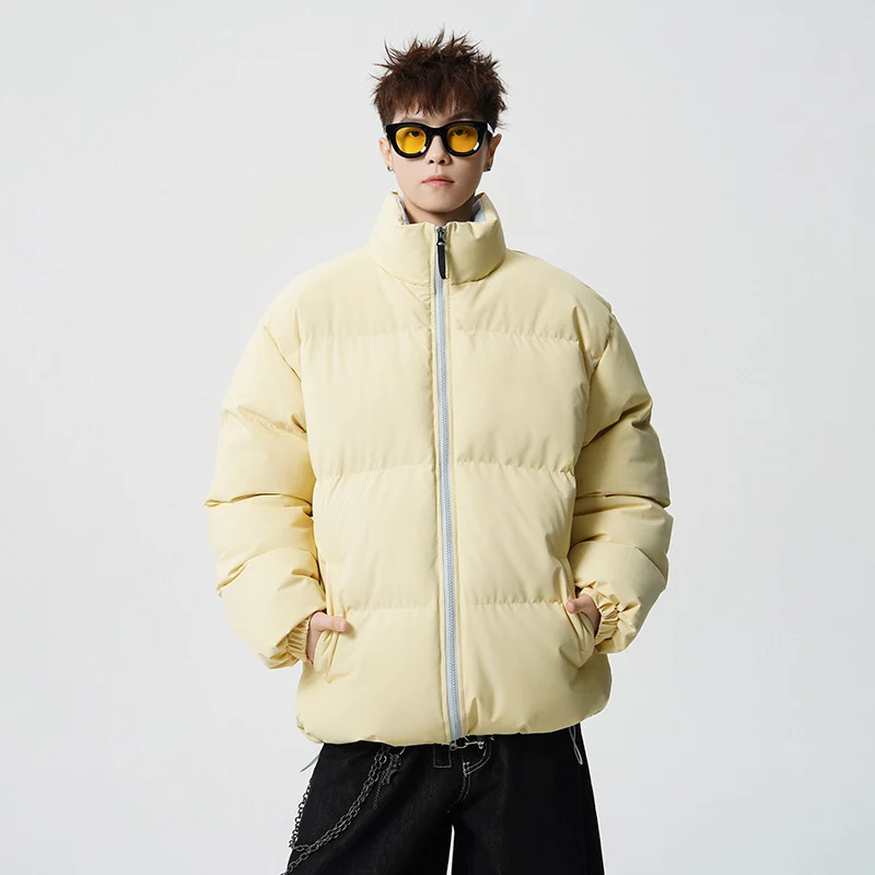 Herren Kurz geschnittene Oversize Steppjacke mit hohem Kragen Nord Taschen