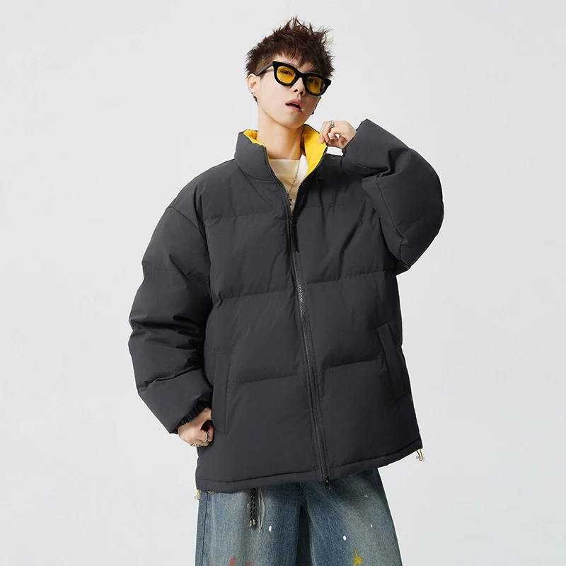 Herren Kurz geschnittene Oversize Steppjacke mit hohem Kragen Nord Taschen