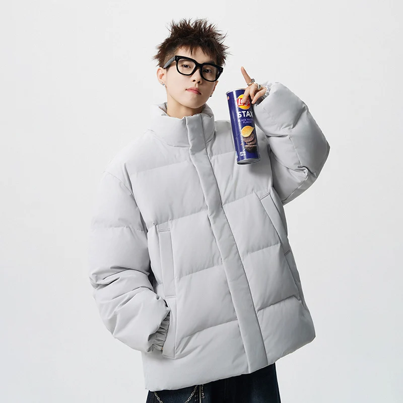 Herren Kurz geschnittene Oversize Steppjacke mit hohem Kragen Nord Taschen