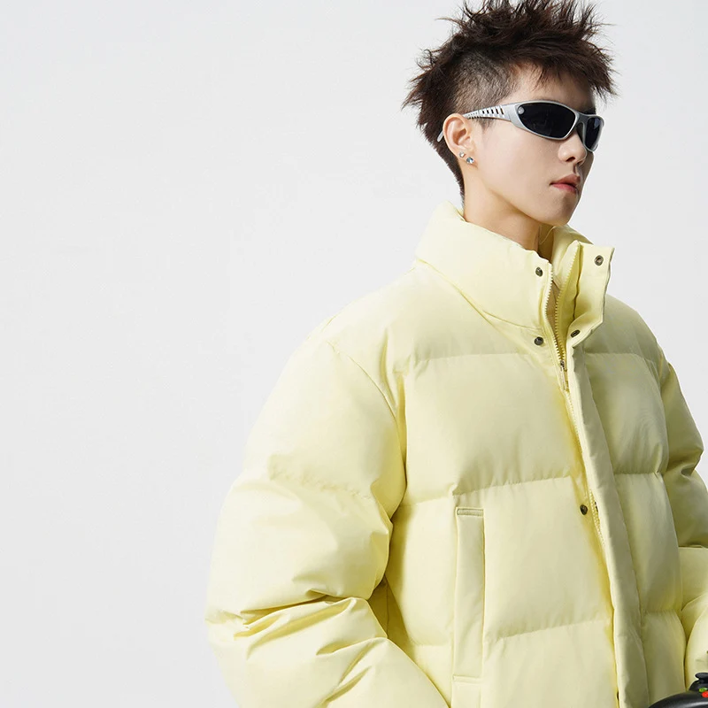 Herren Kurz geschnittene Oversize Steppjacke mit hohem Kragen Nord Taschen