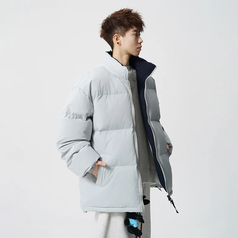 Herren Kurz geschnittene Oversize Steppjacke mit hohem Kragen Nord Taschen