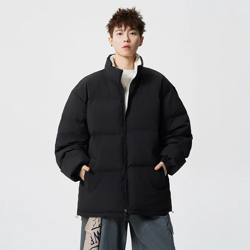 Herren Kurz geschnittene Oversize Steppjacke mit hohem Kragen Nord Taschen