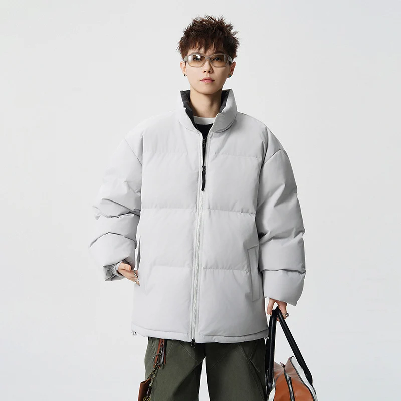 Herren Kurz geschnittene Oversize Steppjacke mit hohem Kragen Nord Taschen