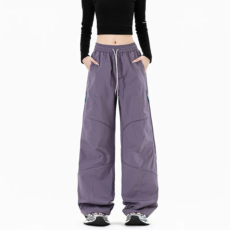 Damen Weite Utility-Cargohose mit elastischem Bund und Reißverschlusstaschen Nord Taschen
