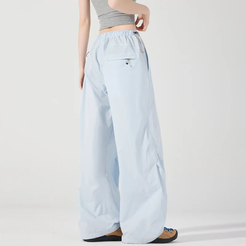 Damen weite technische Cargohose mit Kordelzugbund Nord Taschen