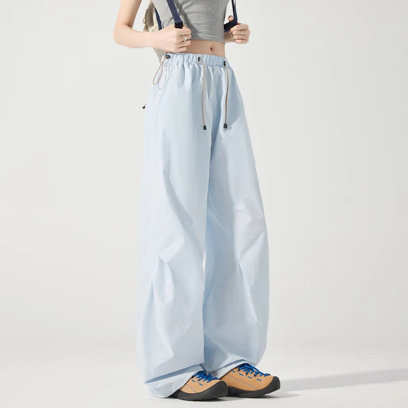 Damen weite technische Cargohose mit Kordelzugbund Nord Taschen