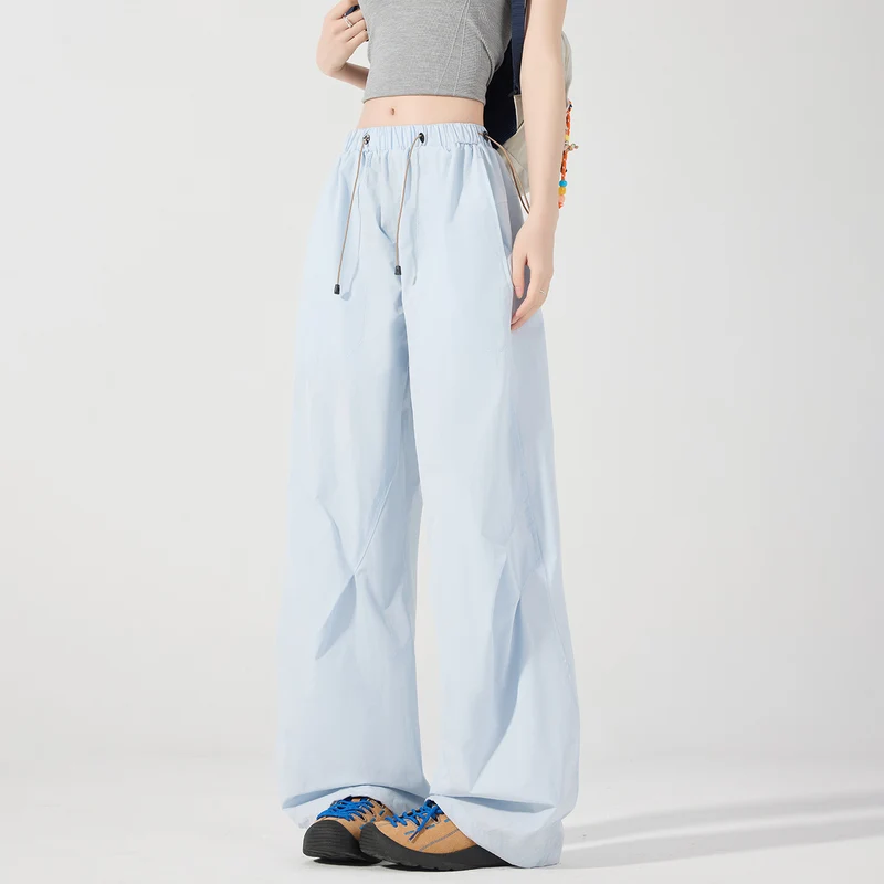 Damen weite technische Cargohose mit Kordelzugbund Nord Taschen