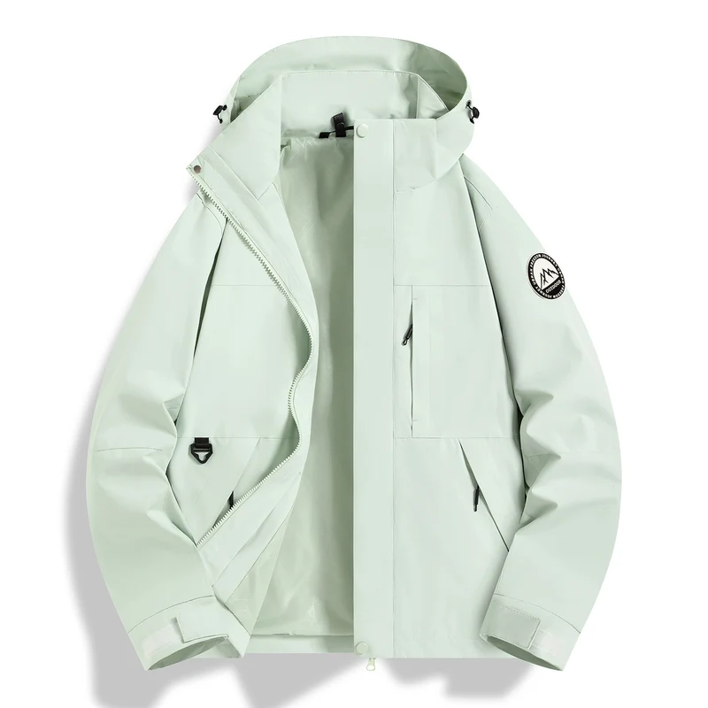 Damen Wasserfeste technische Kapuzenjacke mit verschweißten Nähten und verstellbaren Bündchen Nord Taschen