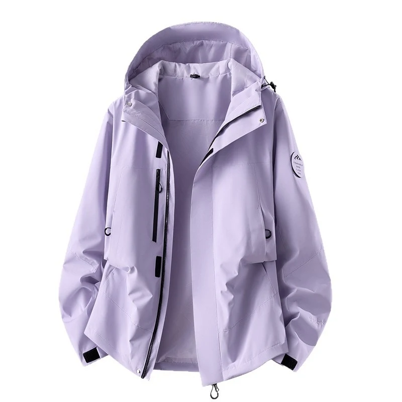 Damen technische dreilagige Softshell-Regenjacke mit getapten Nähten und Multifunktions-Taschen Nord Taschen