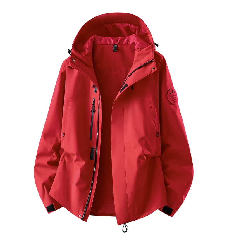 Damen technische dreilagige Softshell-Regenjacke mit getapten Nähten und Multifunktions-Taschen Nord Taschen