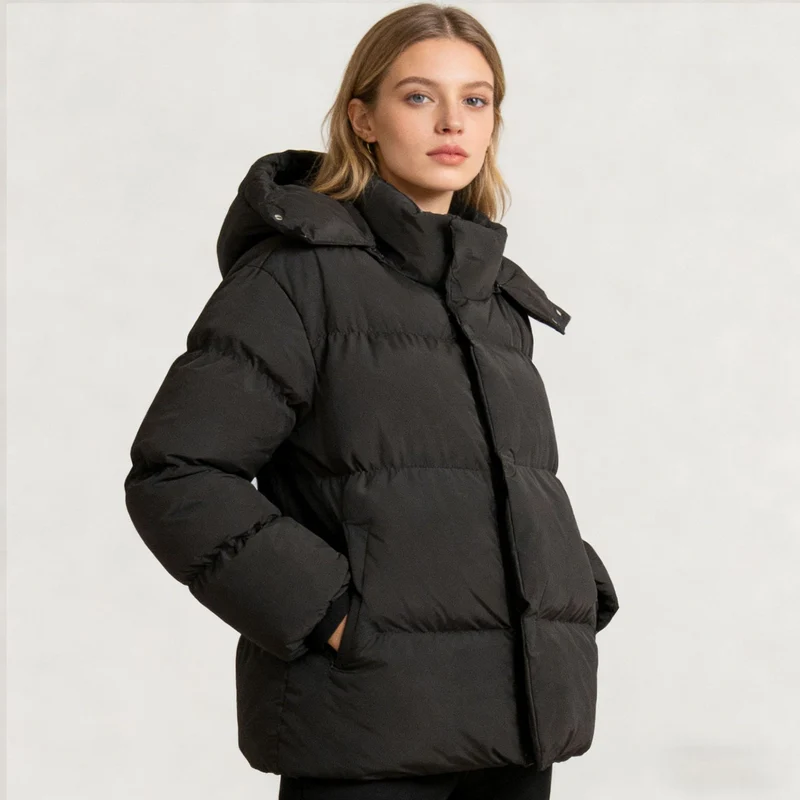 Damen Steppdaunenjacke mit hohem Kragen Nord Taschen