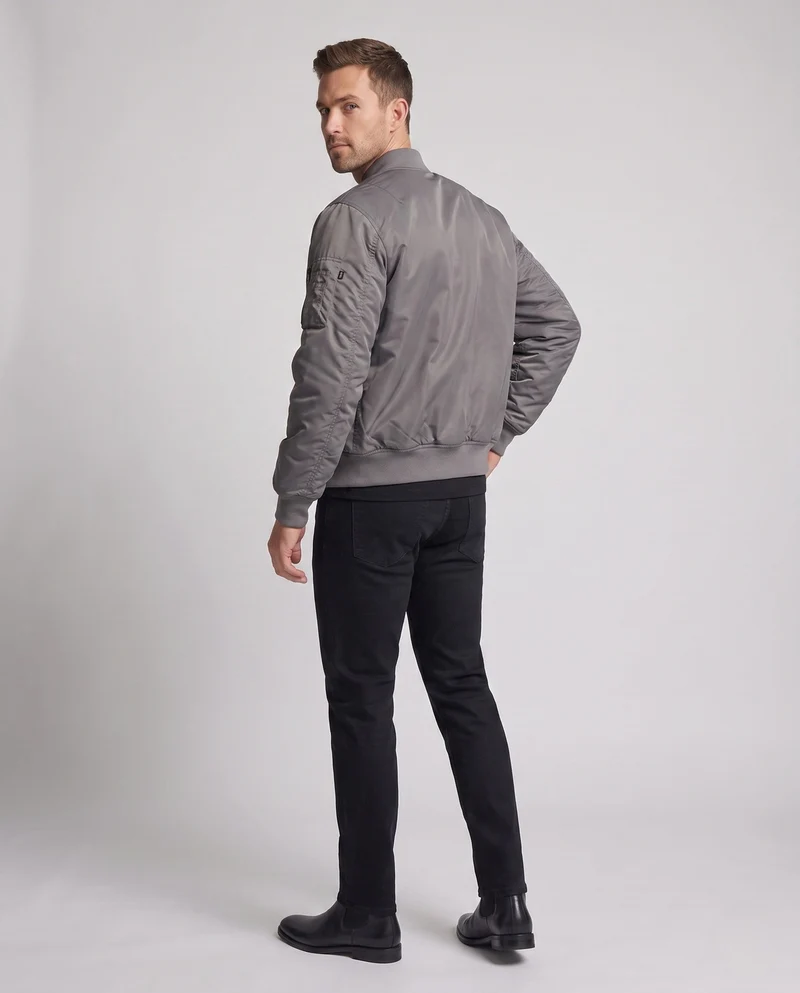 Herren-Pilotjacke im Bomber-Stil mit kontrastierender Innenauskleidung und Armtasche Nord Taschen