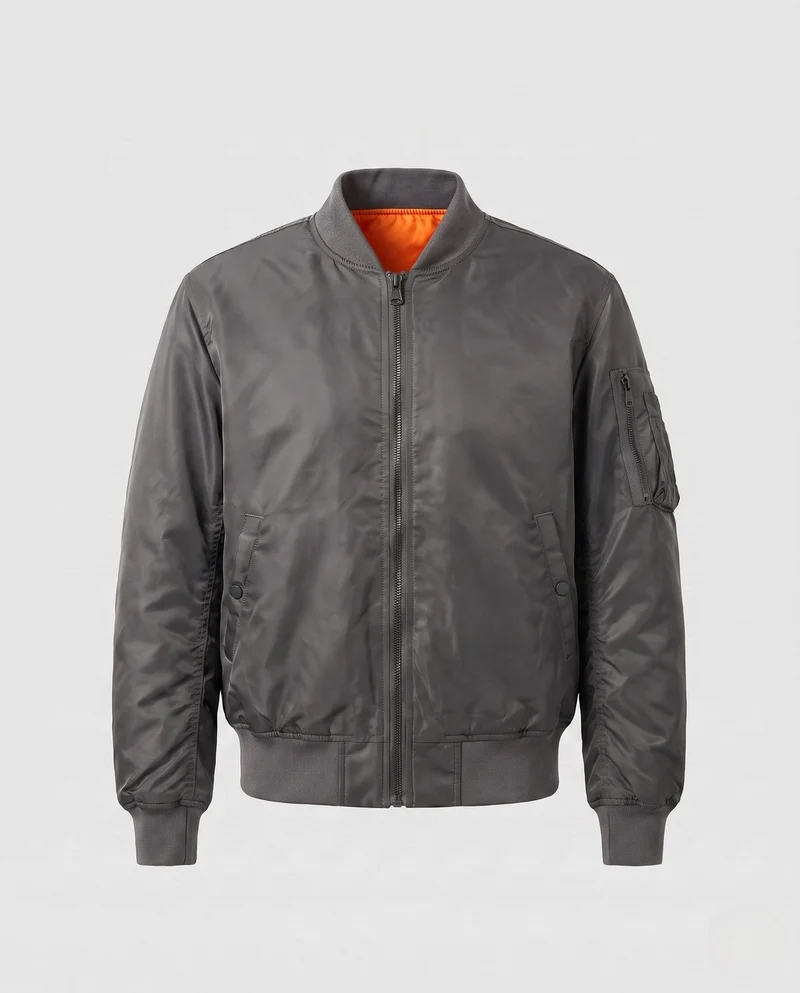 Herren-Pilotjacke im Bomber-Stil mit kontrastierender Innenauskleidung und Armtasche Nord Taschen