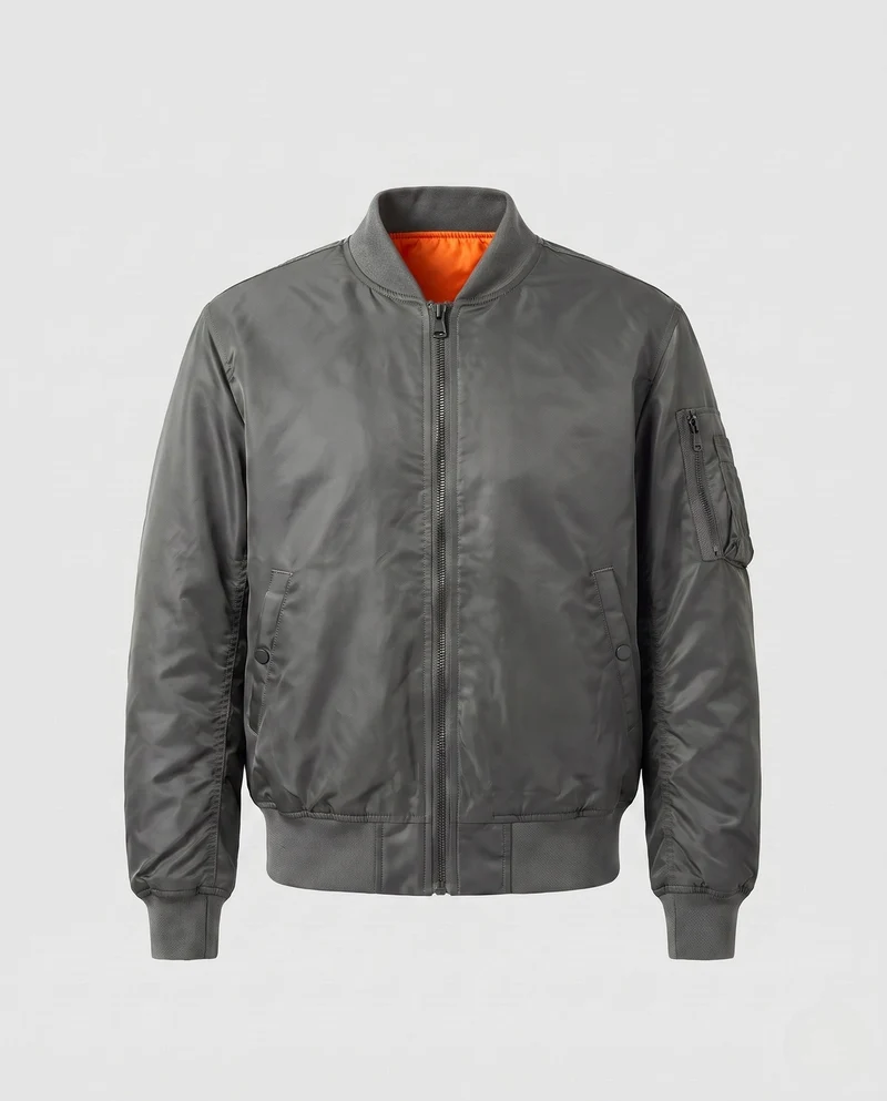 Herren-Pilotjacke im Bomber-Stil mit kontrastierender Innenauskleidung und Armtasche Nord Taschen