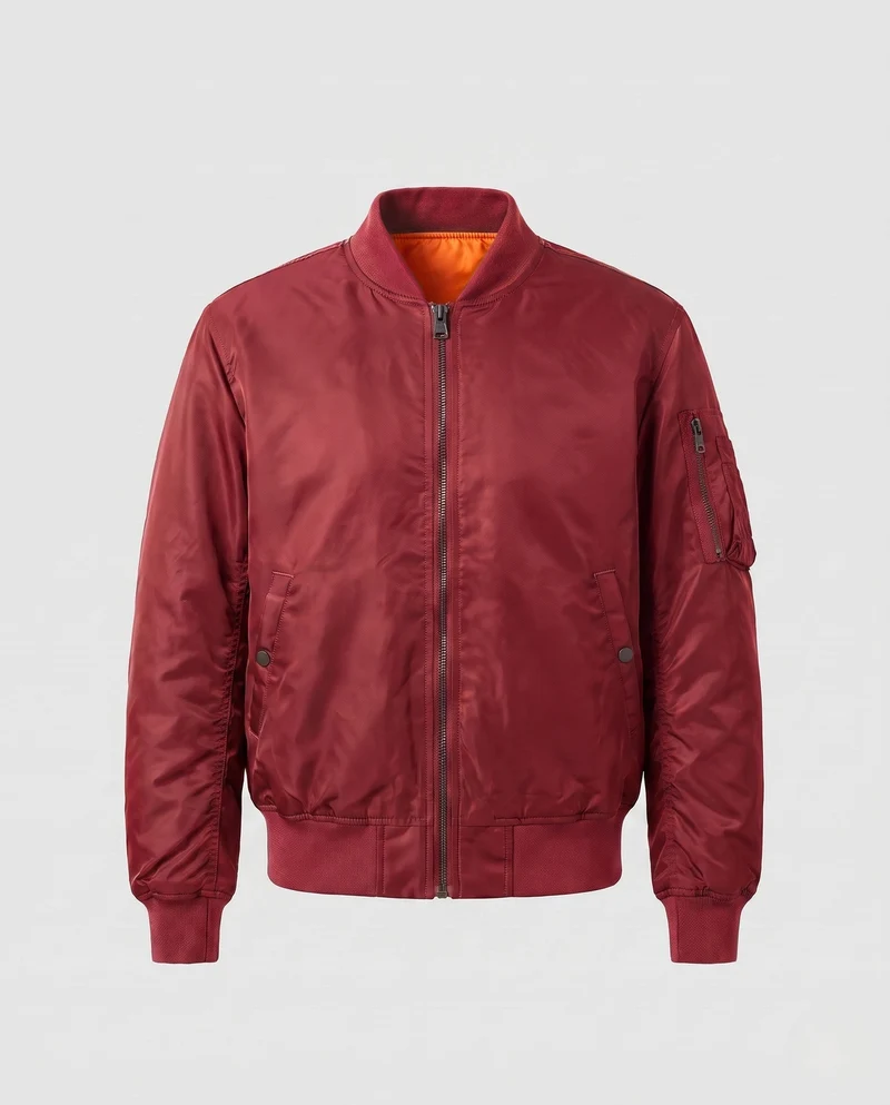 Herren-Pilotjacke im Bomber-Stil mit kontrastierender Innenauskleidung und Armtasche Nord Taschen