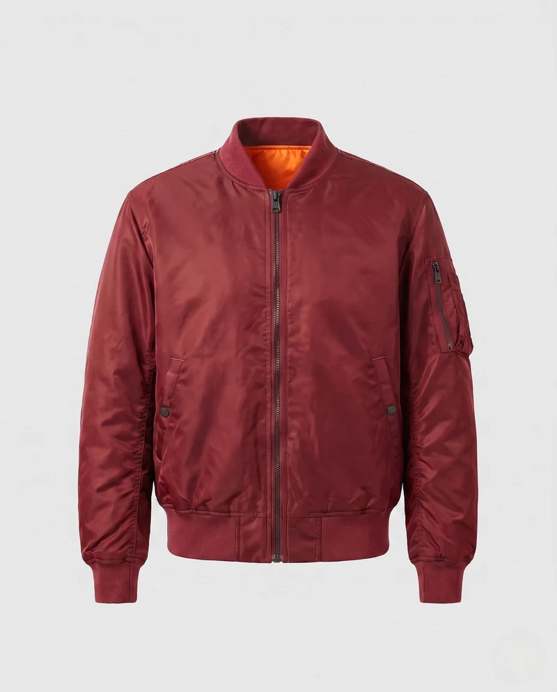 Herren-Pilotjacke im Bomber-Stil mit kontrastierender Innenauskleidung und Armtasche Nord Taschen