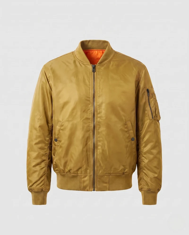 Herren-Pilotjacke im Bomber-Stil mit kontrastierender Innenauskleidung und Armtasche Nord Taschen