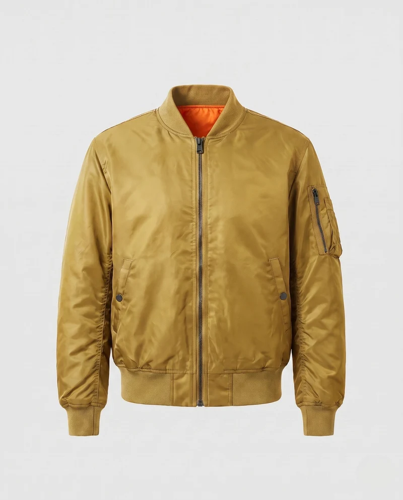 Herren-Pilotjacke im Bomber-Stil mit kontrastierender Innenauskleidung und Armtasche Nord Taschen