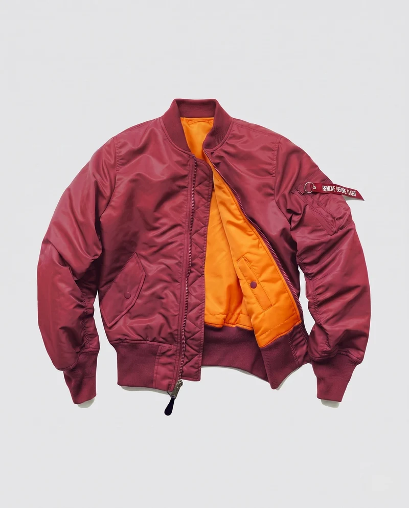 Herren-Bomberjacke im Fliegerstil mit kontrastierendem Innenfutter und Armeltasche Nord Taschen