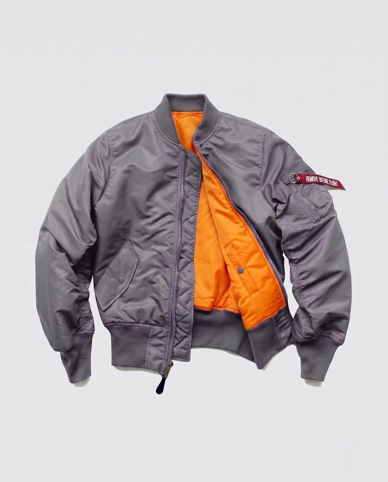 Herren-Bomberjacke im Fliegerstil mit kontrastierendem Innenfutter und Armeltasche Nord Taschen