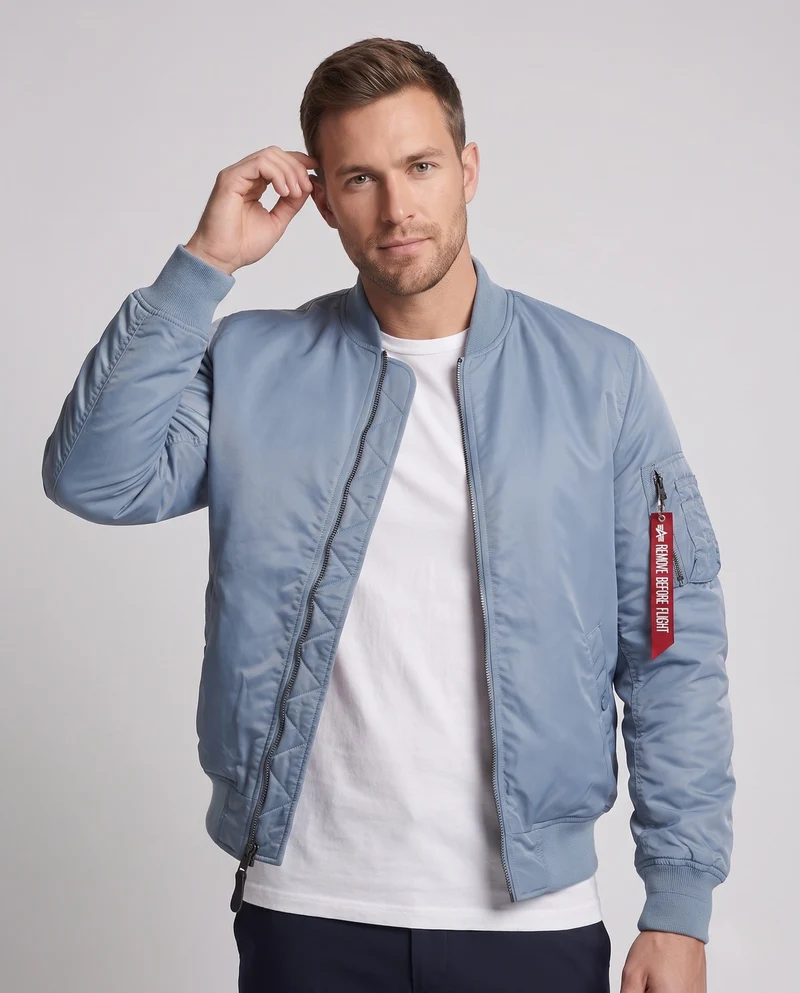 Herren Bomberjacke im Aviator-Stil mit gestepptem thermischem Futter und Utility-Tasche am Arm Nord Taschen