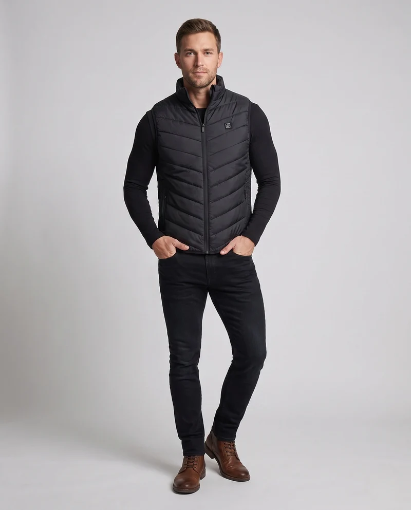Herren beheizte Thermoweste mit Multi-Zonen-Heizsystem und USB-Anschluss Nord Taschen