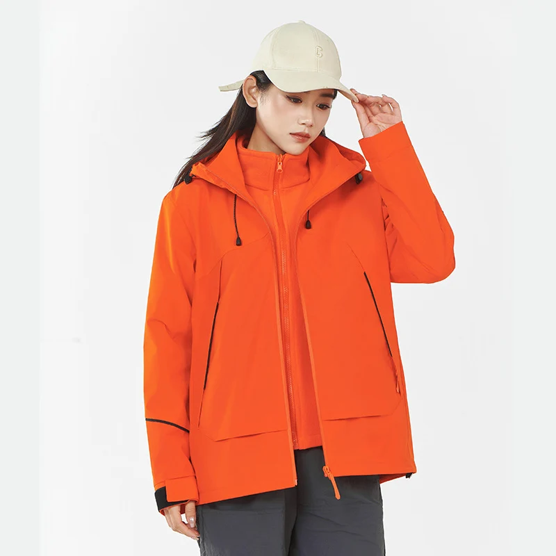 Damen Leichte wind- und wasserabweisende Softshell-Trekkingjacke mit verstellbarer Kapuze Nord Taschen