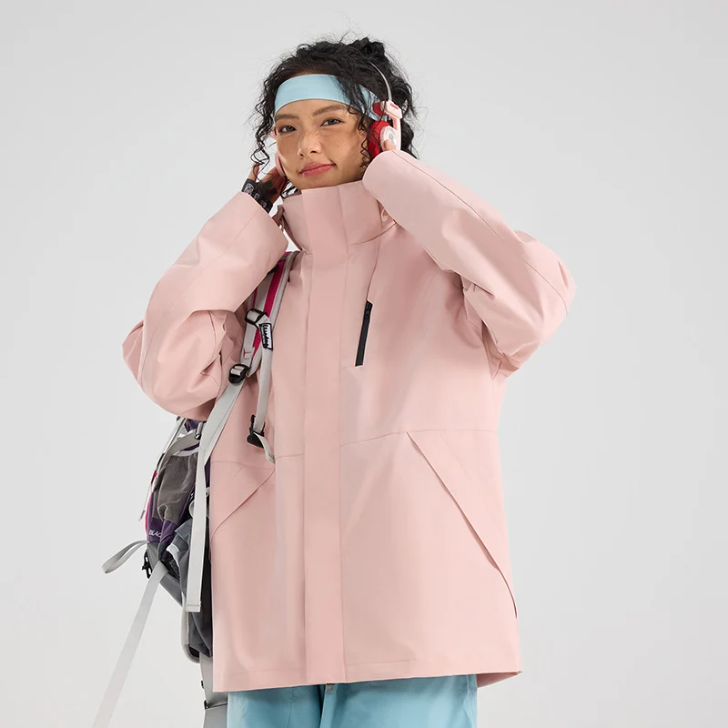 Damen Leichte wasserdichte Parka-Kapuzenjacke mit versiegelten Nähten und Kordelzug Nord Taschen