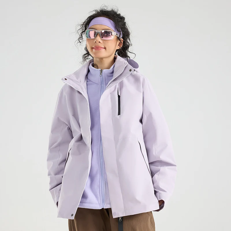Damen Leichte wasserdichte Parka-Kapuzenjacke mit versiegelten Nähten und Kordelzug Nord Taschen