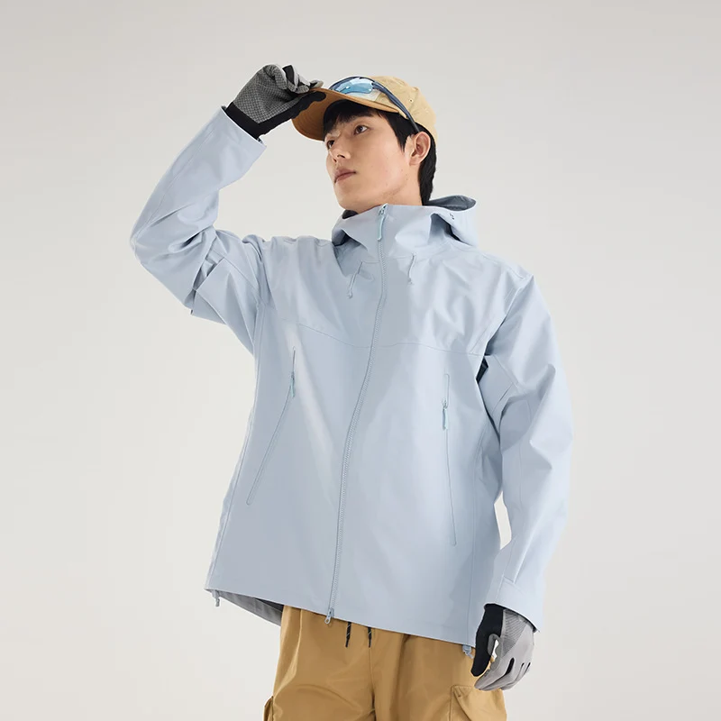 Damen Leichte technische Regenjacke im Oversize-Utility-Schnitt mit verstellbarer Kapuze Nord Taschen