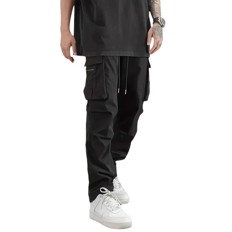 Herren weite Utility-Cargohose mit Tunnelzugbund, Multifunktionstaschen & Reißverschlusstasche Nord Taschen