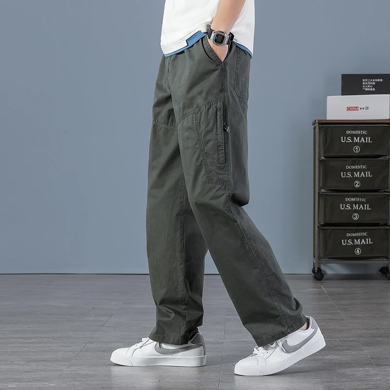 Herren Weite Utility-Cargohose mit geradem Bein, Mehrfachtaschen & lockerer Passform Nord Taschen