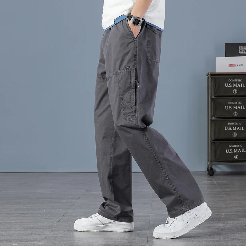 Herren Weite Utility-Cargohose mit geradem Bein, Mehrfachtaschen & lockerer Passform Nord Taschen