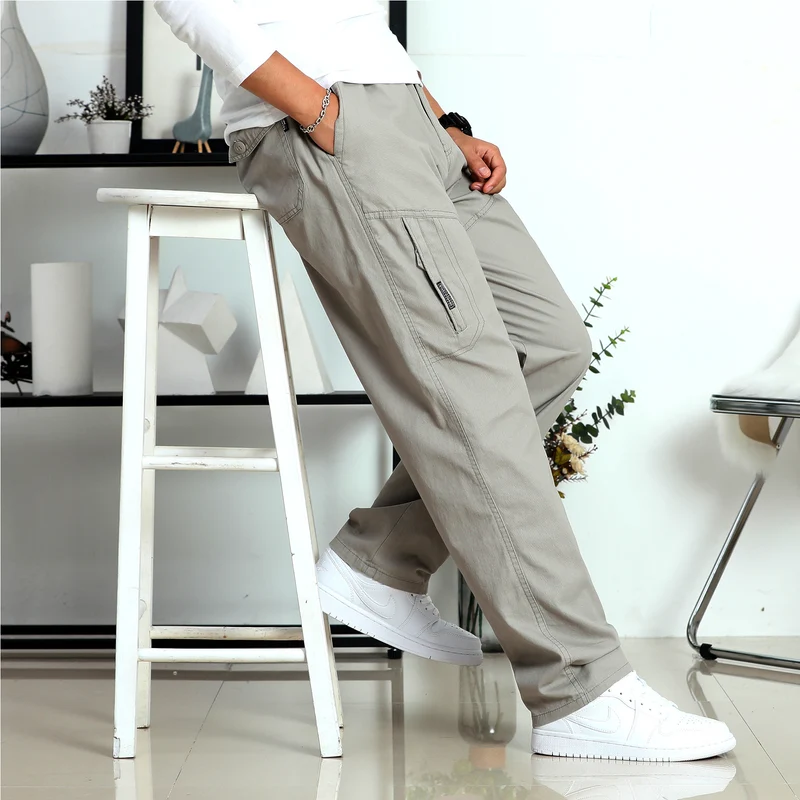 Herren Weite Utility-Cargohose mit elastischem Bund, seitlicher Reißverschlusstasche & vorgeformten Knieeinsätzen Nord Taschen