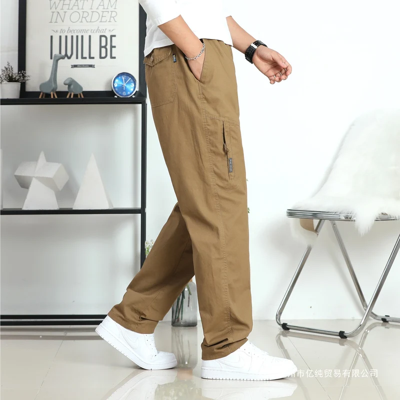 Herren Weite Utility-Cargohose mit elastischem Bund, seitlichen Reißverschlusstaschen und vorgeformten Knien Nord Taschen